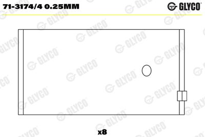 Connecting Rod Bearing GLYCO 71-3174/4 0.25mm