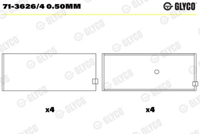 Connecting Rod Bearing GLYCO 71-3626/4 0.50mm