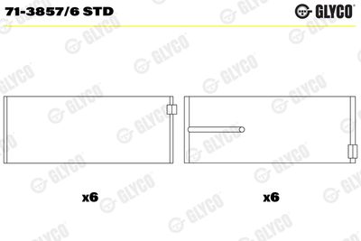 Connecting Rod Bearing GLYCO 71-3857/6 STD
