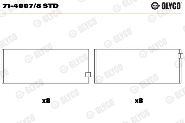 GLYCO 71-4007/8 STD Connecting Rod Bearing