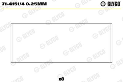 Connecting Rod Bearing GLYCO 71-4151/4 0.25mm