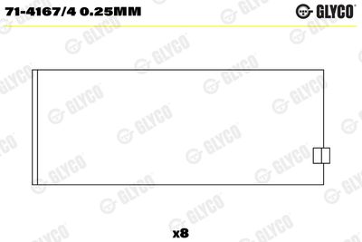 Connecting Rod Bearing GLYCO 71-4167/4 0.25mm