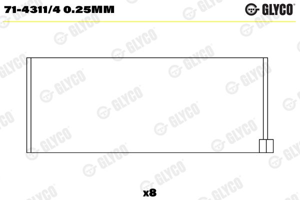 GLYCO 71-4311/4 0.25mm Connecting Rod Bearing