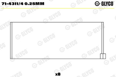 Connecting Rod Bearing GLYCO 71-4311/4 0.25mm