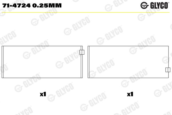 GLYCO 71-4724 0.25MM Connecting Rod Bearing