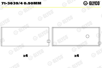 Connecting Rod Bearing GLYCO 71-3639/4 0.50mm