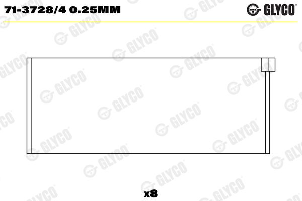 GLYCO 71-3728/4 0.25mm Connecting Rod Bearing