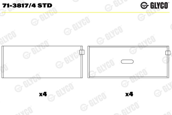 GLYCO 71-3817/4 STD Connecting Rod Bearing