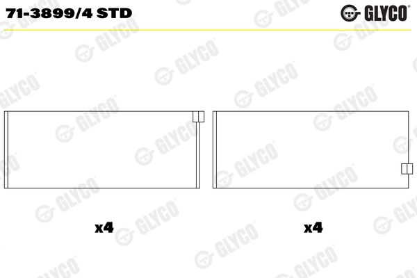 GLYCO 71-3899/4 STD Connecting Rod Bearing