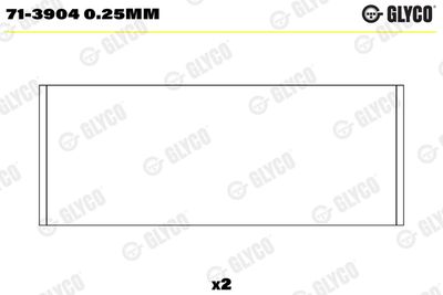Connecting Rod Bearing GLYCO 71-3904 0.25mm