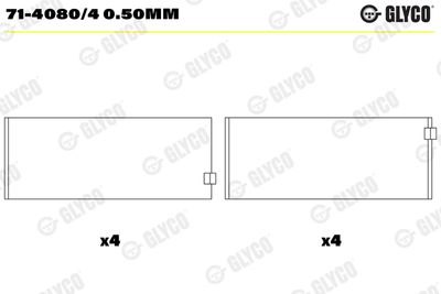 Connecting Rod Bearing GLYCO 71-4080/4 0.50mm