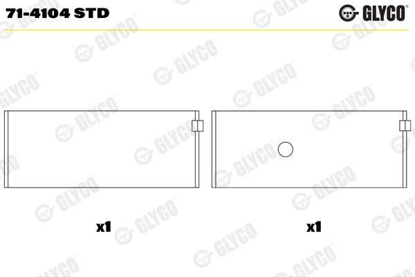 GLYCO 71-4104 STD Connecting Rod Bearing