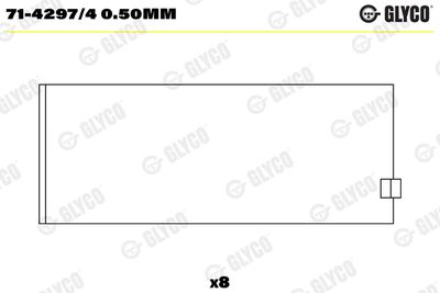 Connecting Rod Bearing GLYCO 71-4297/4 0.50mm