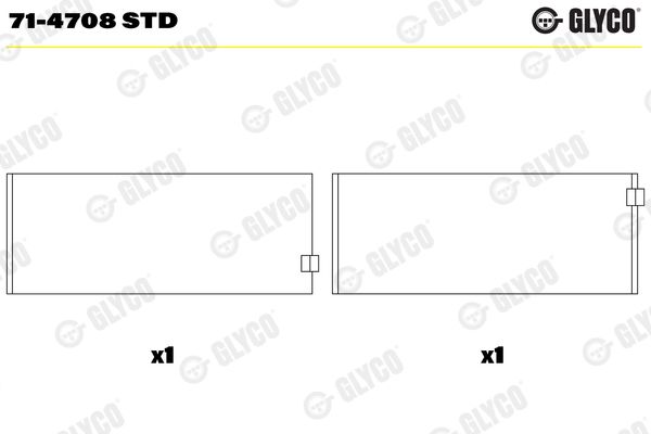GLYCO 71-4708 STD Connecting Rod Bearing