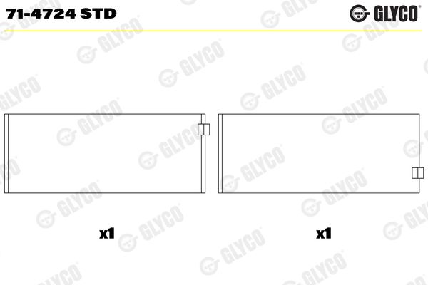 GLYCO 71-4724 STD Connecting Rod Bearing