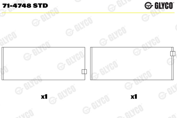 GLYCO 71-4748 STD Connecting Rod Bearing