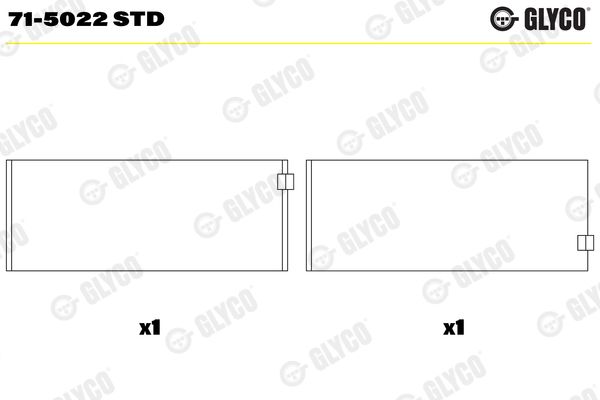 GLYCO 71-5022 STD Connecting Rod Bearing