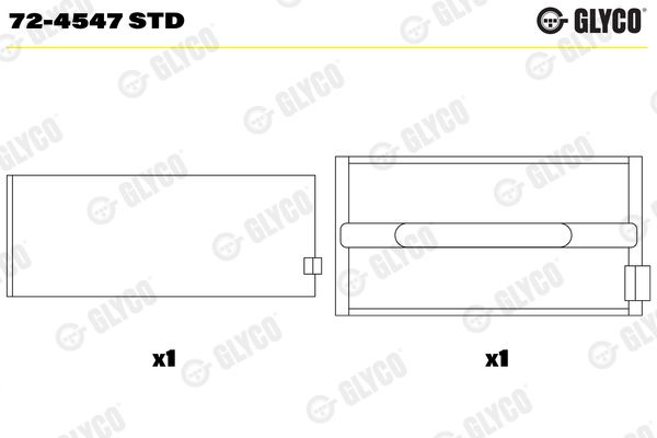 GLYCO 72-4547 STD Crankshaft Bearing