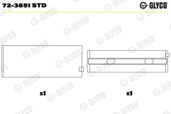 GLYCO 72-3851 STD Crankshaft Bearing