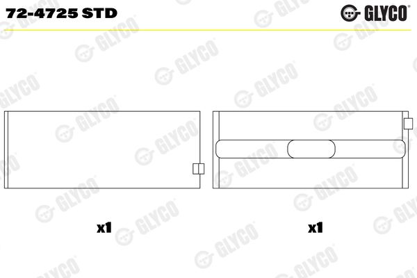 GLYCO 72-4725 STD Crankshaft Bearing