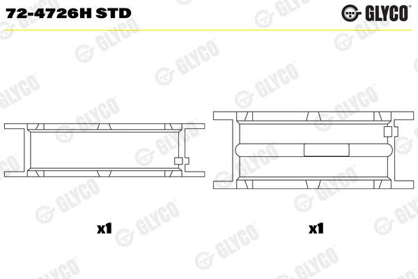 GLYCO 72-4726H STD Crankshaft Bearing