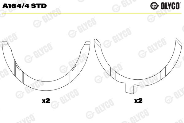 GLYCO A164/4 STD Thrust Washer, crankshaft