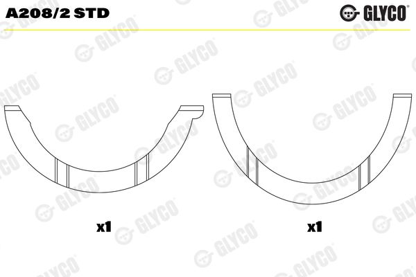 GLYCO A208/2 STD Thrust Washer, crankshaft