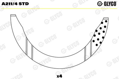 Thrust Washer, crankshaft GLYCO A211/4 STD