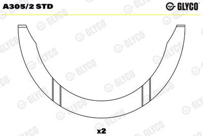 Thrust Washer, crankshaft GLYCO A305/2 STD
