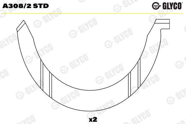 GLYCO A308/2 STD Thrust Washer, crankshaft