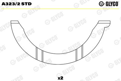 Thrust Washer, crankshaft GLYCO A323/2 STD