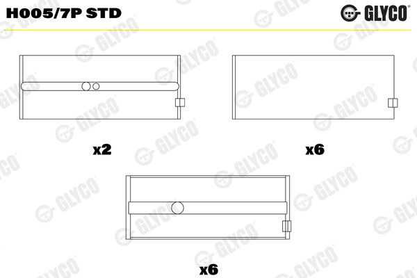 GLYCO H005/7P STD Crankshaft Bearing