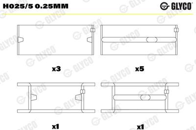 Crankshaft Bearing GLYCO H025/5 0.25mm