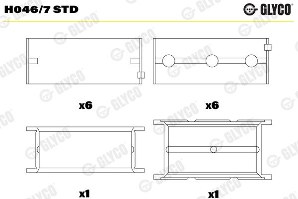 GLYCO H046/7 STD Crankshaft Bearing