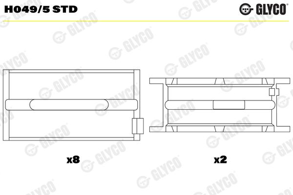 GLYCO H049/5 STD Crankshaft Bearing