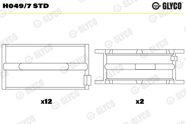 GLYCO H049/7 STD Crankshaft Bearing