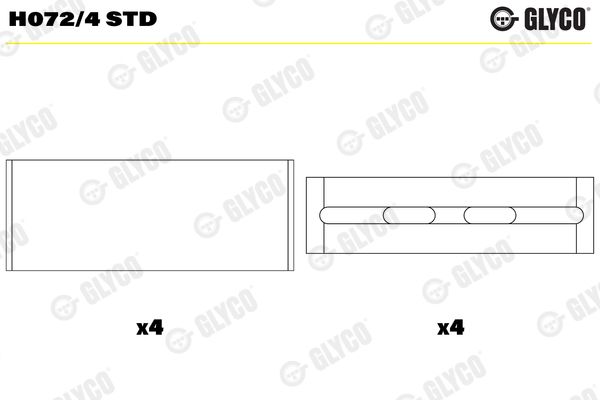 GLYCO H072/4 STD Crankshaft Bearing