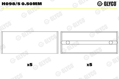 Crankshaft Bearing GLYCO H098/5 0.50mm