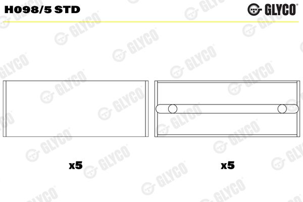 GLYCO H098/5 STD Crankshaft Bearing