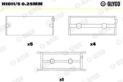 Crankshaft Bearing GLYCO H1011/5 0.25mm