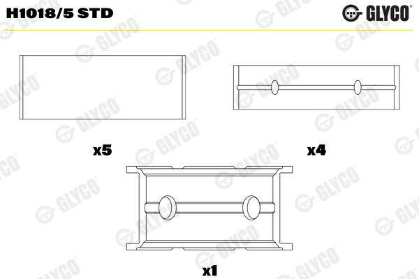 GLYCO H1018/5 STD Crankshaft Bearing