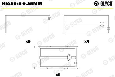 Crankshaft Bearing GLYCO H1020/5 0.25mm