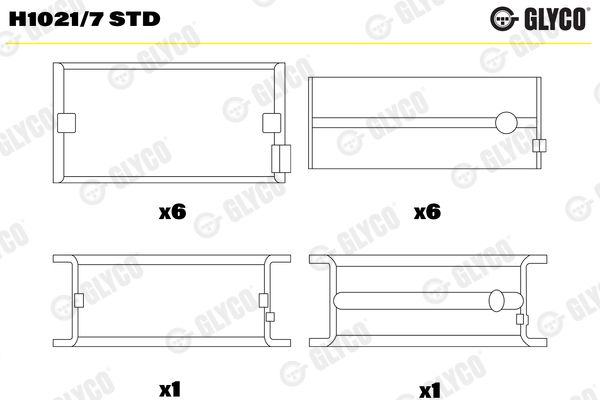 GLYCO H1021/7 STD Crankshaft Bearing