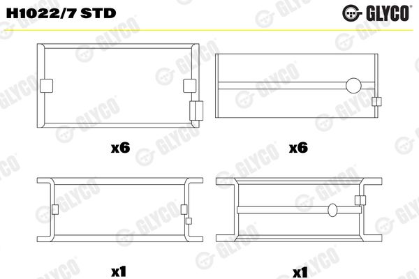 GLYCO H1022/7 STD Crankshaft Bearing