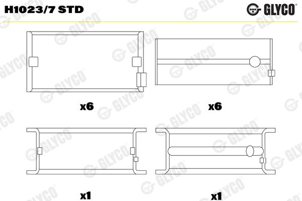 GLYCO H1023/7 STD Crankshaft Bearing