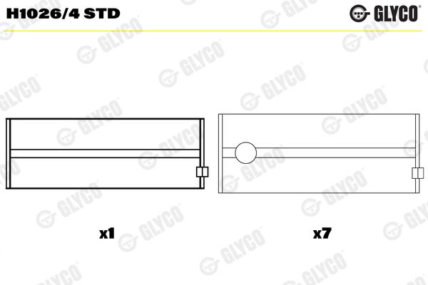 GLYCO H1026/4 STD Crankshaft Bearing