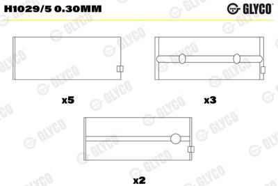 Crankshaft Bearing GLYCO H1029/5 0.30mm