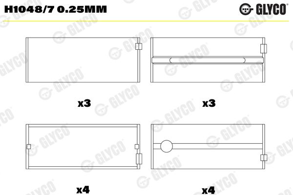 GLYCO H1048/7 0.25mm Crankshaft Bearing