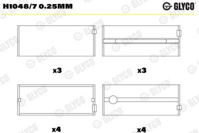 Crankshaft Bearing GLYCO H1048/7 0.25mm