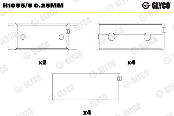 GLYCO H1055/5 0.25mm Crankshaft Bearing